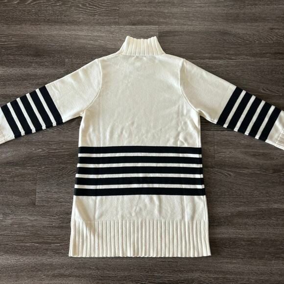NWT Line & Dot Abbey‎ Sweater Dress Ivory Black Stripe Turtleneck Knit Large - Picture 10 of 16
